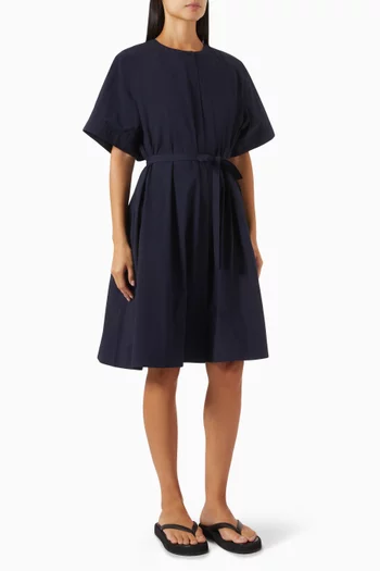Oversized Flared Midi Dress in Poplin