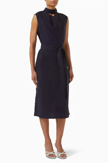 Cut-out Cowl-Neck Midi Dress in TENCEL™ Lyocell Blend