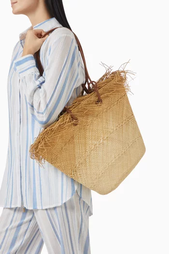 Medium Basket Bag in Toquilla Straw