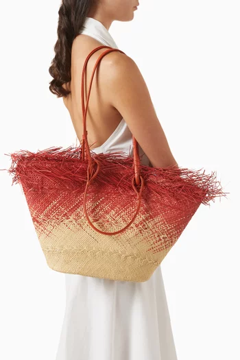 Medium Basket Bag in Toquilla Straw
