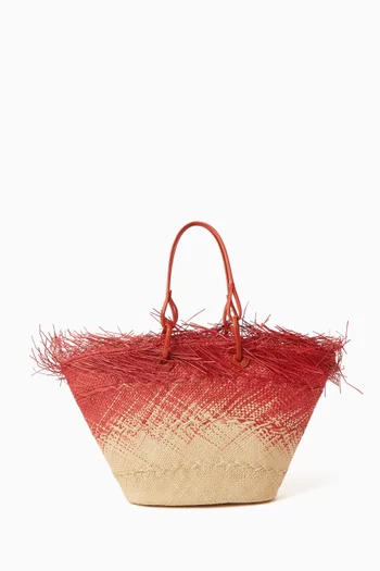 Medium Basket Bag in Toquilla Straw