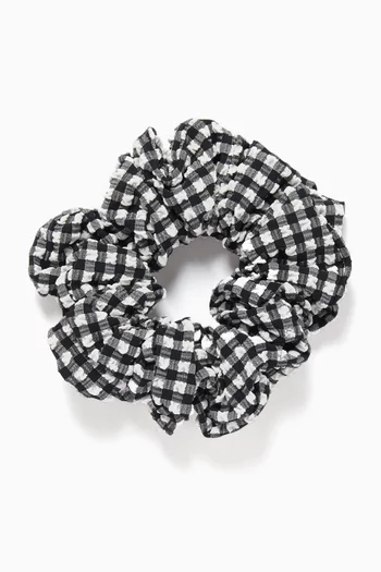 ربطة شعر بنقشة مربعات غينغهام قماش سيرساكر