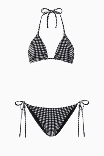Sabrina Gingham Bikini Set in Seersucker