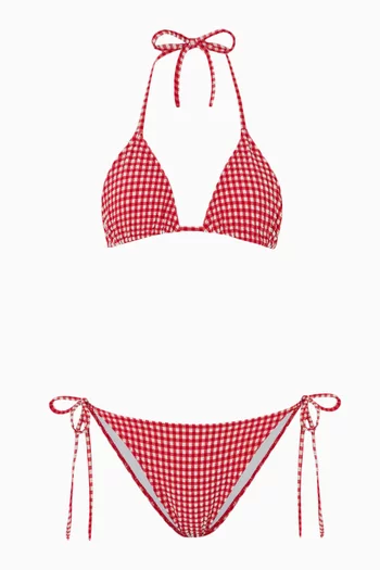 Sabrina Gingham Bikini Set in Seersucker