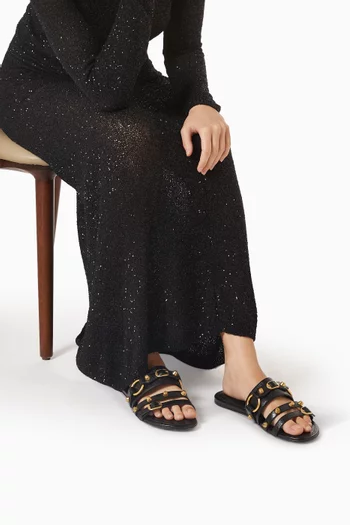 City Flat Mules in Arena Lambskin