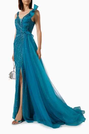 Embellished Maxi Dress in Tulle