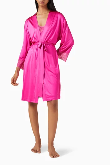 Belted Kimono in Satin