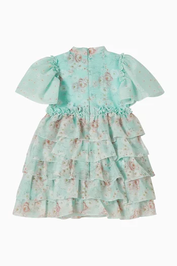 فستان بنقشة زهور شيفون