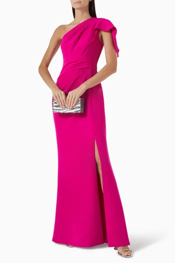 One-shoulder Draped Gown