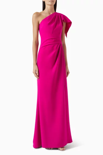 One-shoulder Draped Gown
