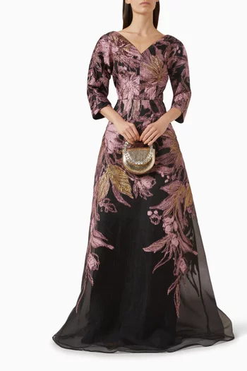 فستان سهرة بملمس بارز تول