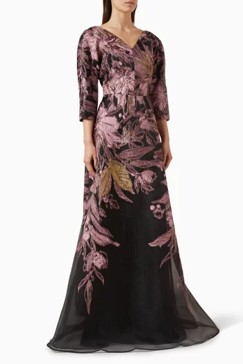 فستان سهرة بملمس بارز تول