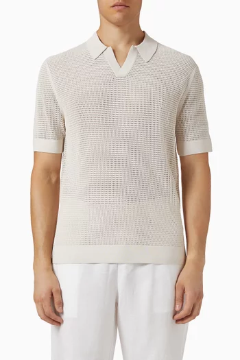 Polo Shirt in Mesh Knit