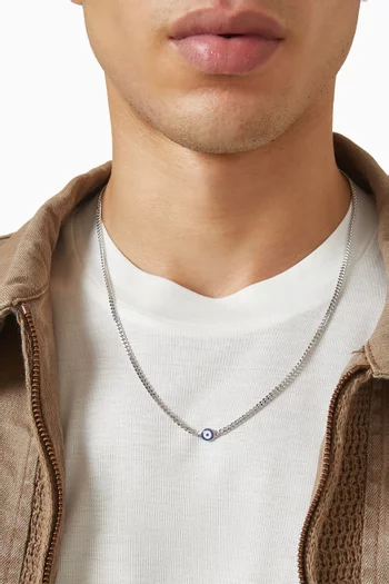 قلادة سنجل بحلية عين حسود فضة