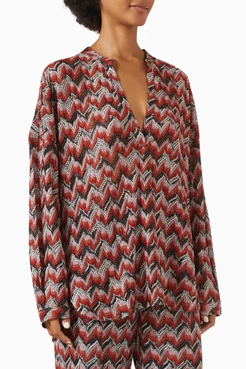 بلوزة بقصة فضفاضة نسيج بارز الملمس