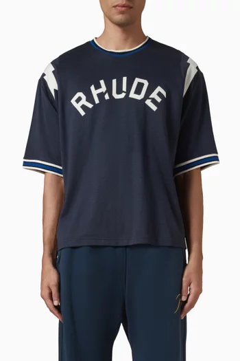 تي شيرت رينجر بطبعة صاعقة برق وشعار الماركة قطن