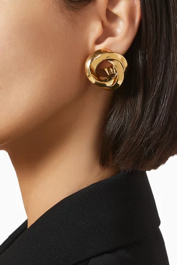 1980s Vintage Statement Knot Clip-On Earrings