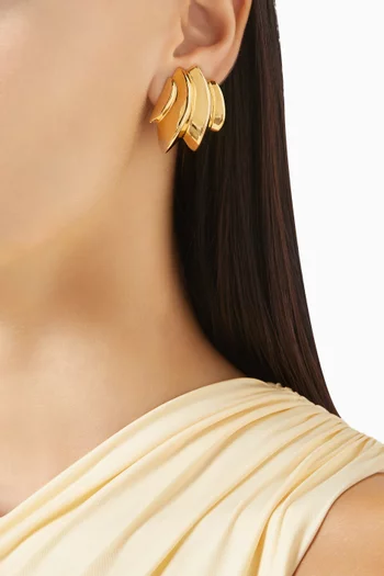 1980s Statement Stylised Clip-On Earrings