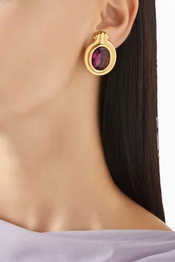 1980s Vintage Oval Clip-On Earrings