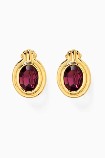 1980s Vintage Oval Clip-On Earrings