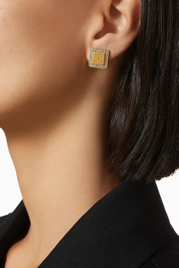 1980s Vintage Square Clip-on Earrings