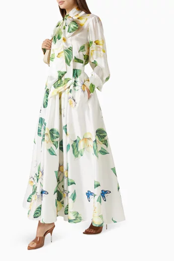 تنورة رينيت طويلة بنقشة زهور