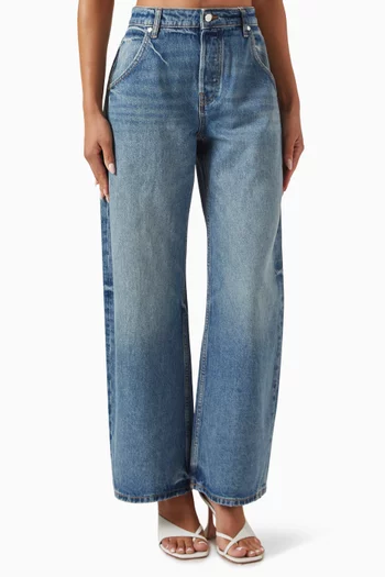 Enzo Cropped Barrel Jeans in Denim