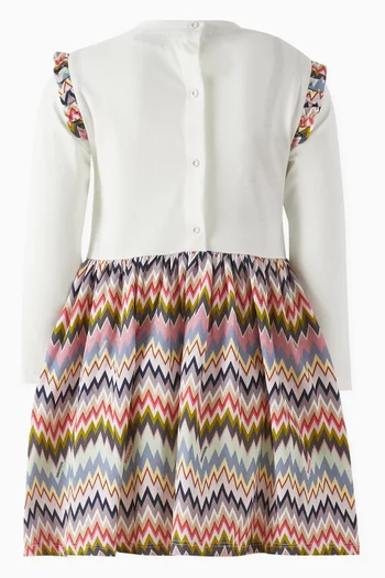 Chevron-print Dress in Cotton
