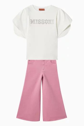 Studded Logo T-shirt in Cotton Jersey