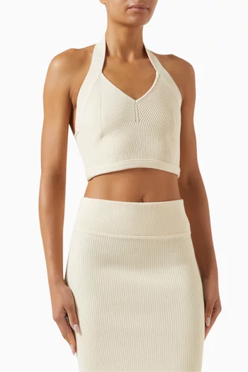 Crop Halter Top in Cotton
