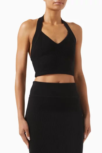 Crop Halter Top in Cotton