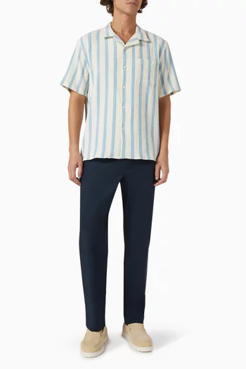Textured Stripe Cabana Shirt in Italian Cotton