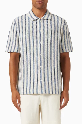 Beach Striped Shirt in Cotton-knit