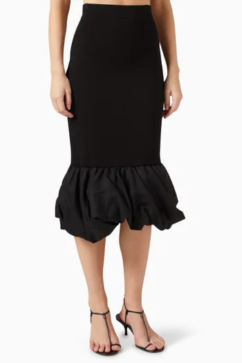 Camille Knit Midi Skirt in Linen Blend