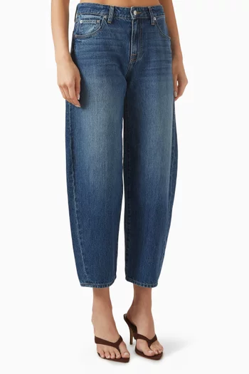 Blaize Crop Curved-leg Jeans in Denim