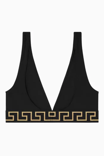 Greca Border Bikini Top in Stretch Nylon