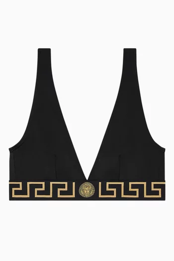 Greca Border Bikini Top in Stretch Nylon
