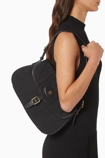 B Light Shoulder Bag in Nylon & Leather