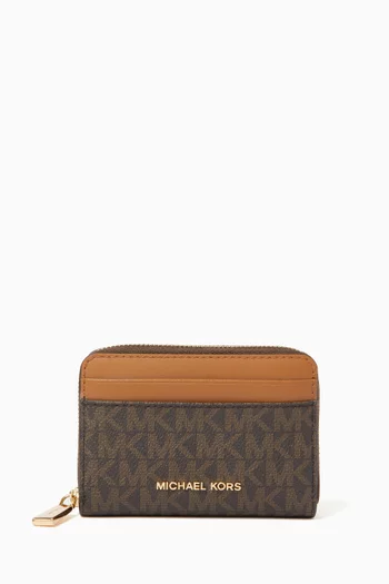 حافظة بطاقات وعملات جت ست صغيرة قنب بشعار الماركة وجلد