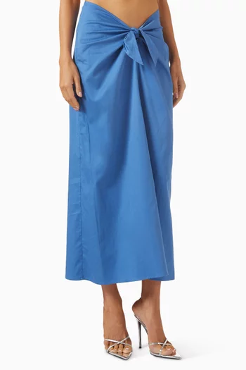 Knotted A-line Skirt in Cotton
