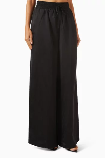 Drawstring Wide-leg Pants in Viscose Blend
