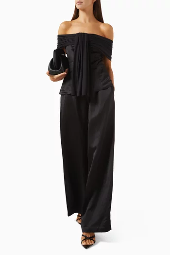 Lou Off-shoulder Knot Top in Viscose Blend