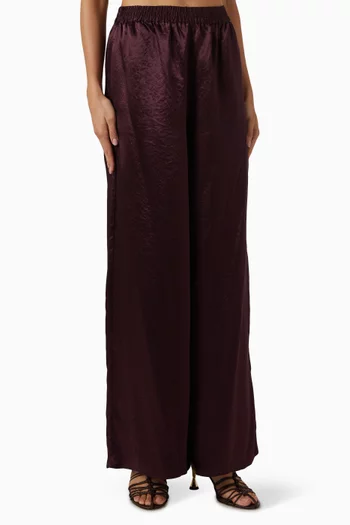Wide-leg Pants in Satin