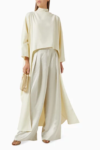 Lily Drop-hem Top in Wool-blend