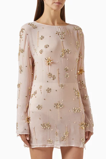 Fiora Beaded Dress in Chiffon