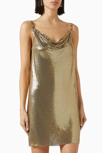 Logo Mini Dress in Metal-mesh