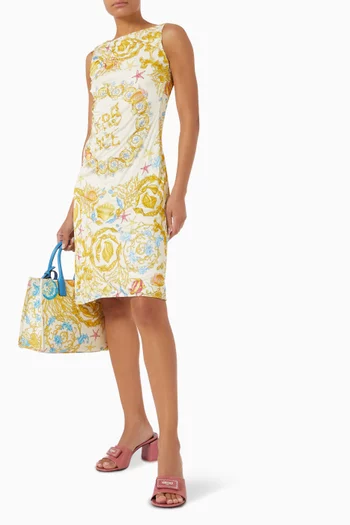 Underwater Barocco-print Midi Dress in Jersey