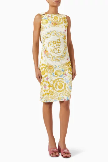 Underwater Barocco-print Midi Dress in Jersey