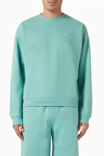 Medusa Embroidered Sweatshirt in Cotton Jersey