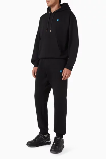 Medusa Embroidered Hoodie in Cotton Jersey